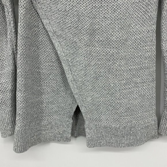 Ann Taylor LOFT Sweater Gray Pullover Knit Crew Neck Split Back - Picture 9 of 9